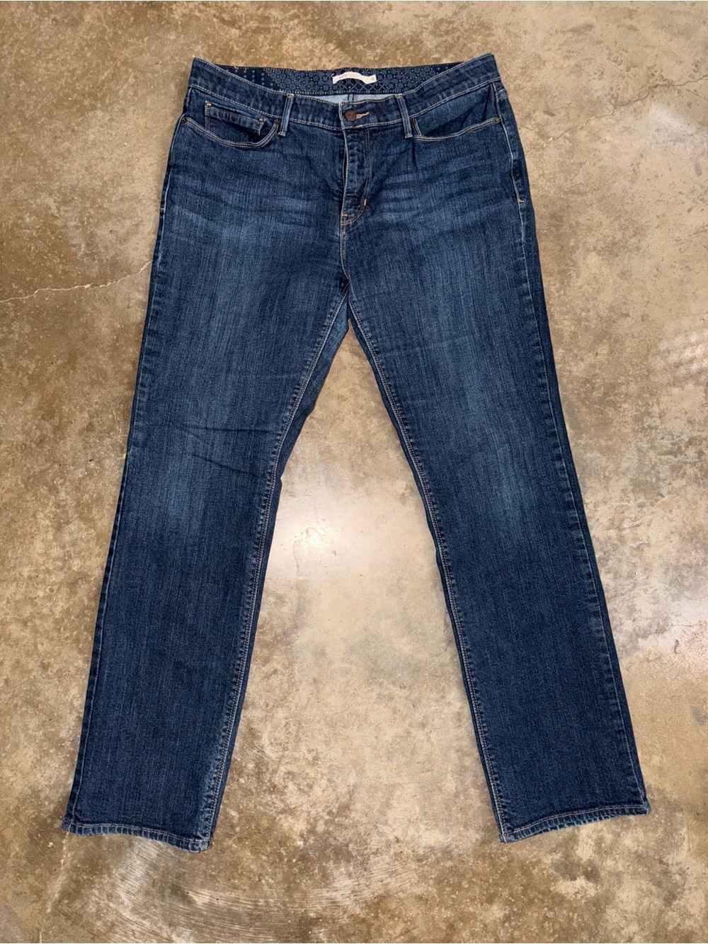 Levi’s 525 Perfect Waist Straight Jeans Size 16 Dark Wash Stretch Denim